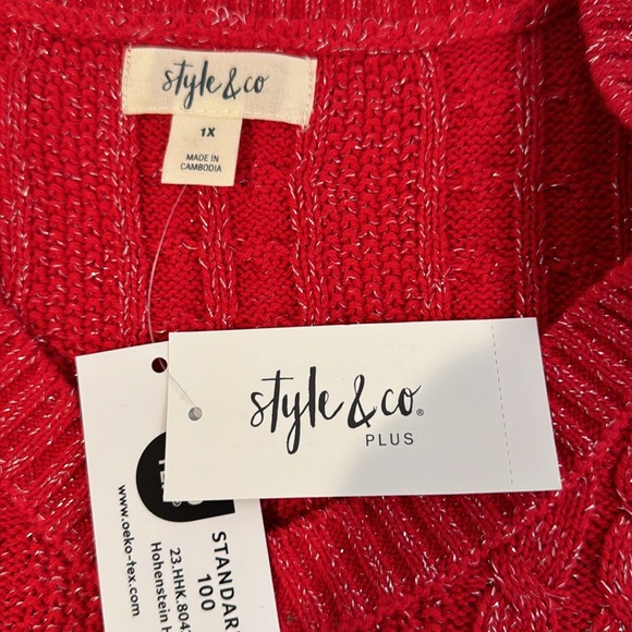 Style & Co V Neck Sweater. Size 1X - Picture 6 of 12